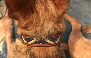 mountain design beaded dog collar