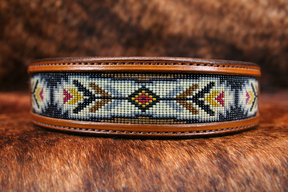 Prairie Spirit Beaded Leather Dog Collar - Image 2